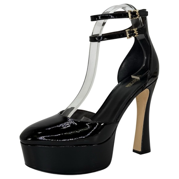 Michael Kors Martina Black Patent Leather Womens High Heels Size 8.5M - Picture 2 of 14